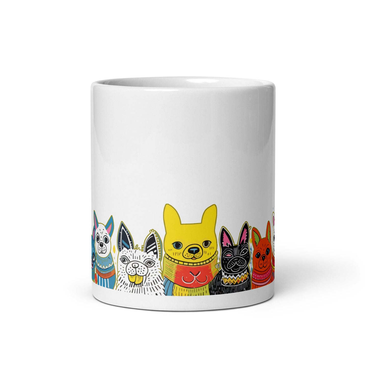 White glossy mug