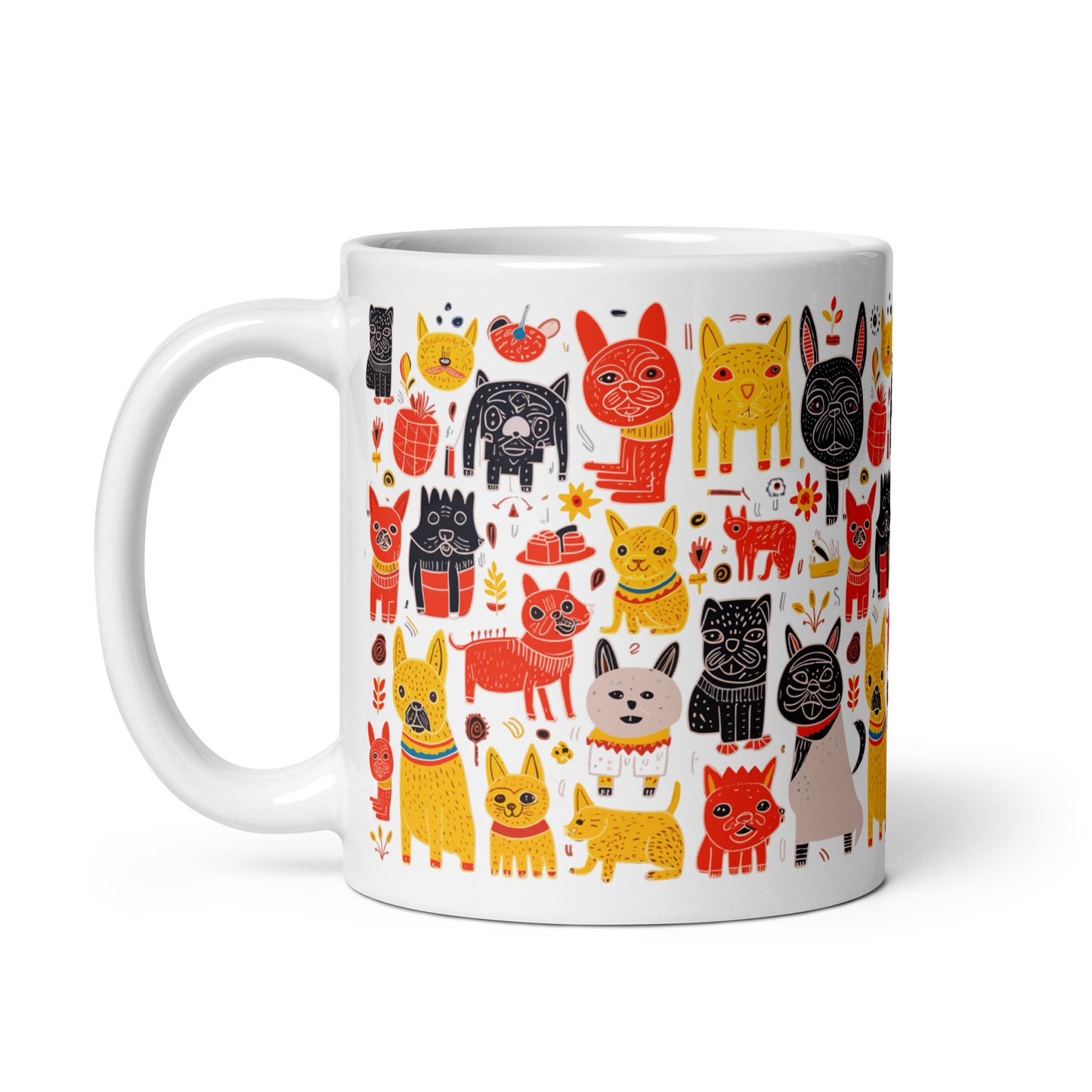 White glossy mug