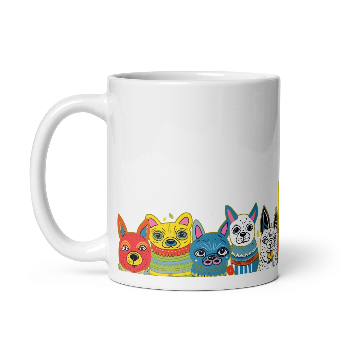 White glossy mug