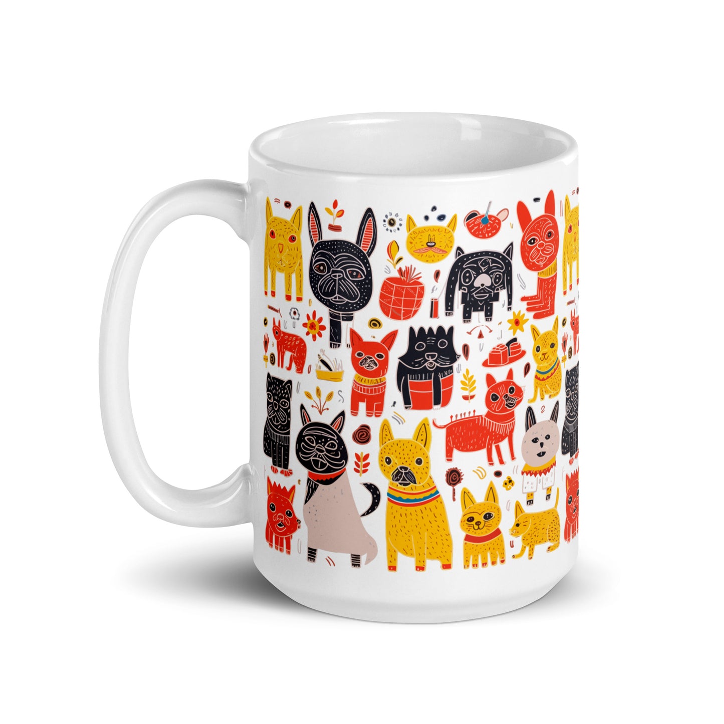 White glossy mug