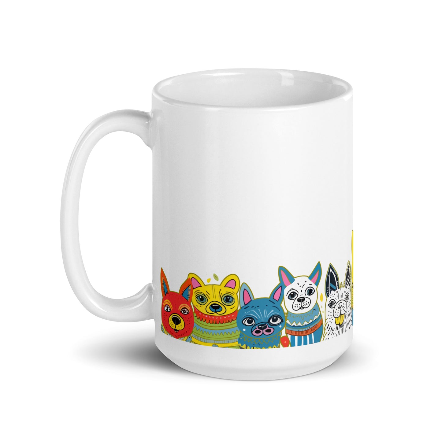 White glossy mug