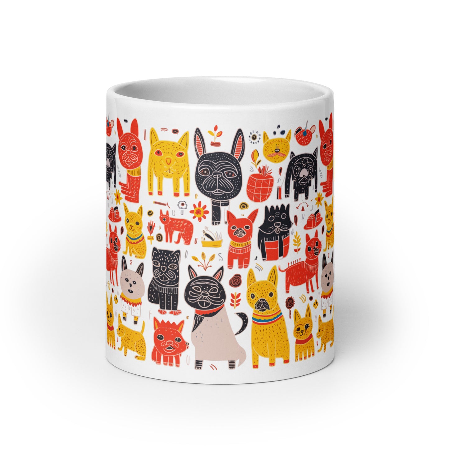 White glossy mug