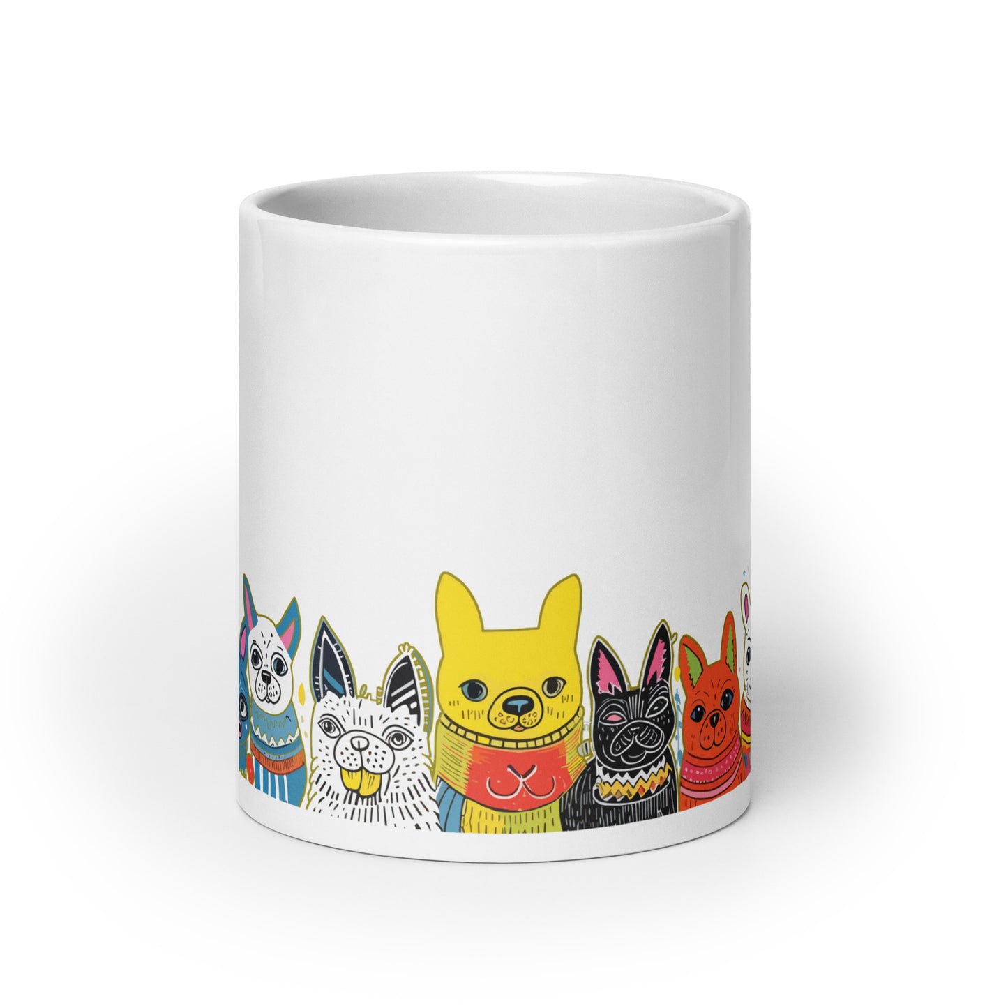 White glossy mug