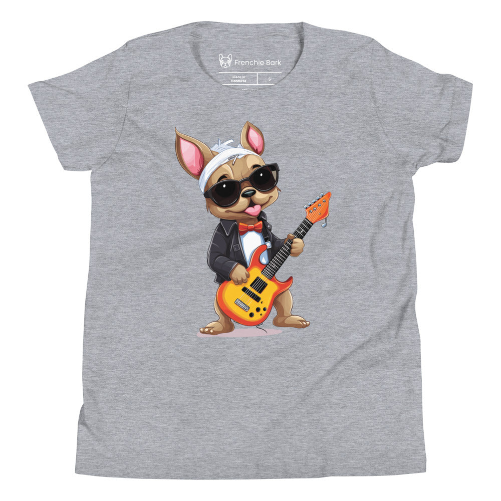 Rocker Frenchie Youth Short Sleeve T-Shirt