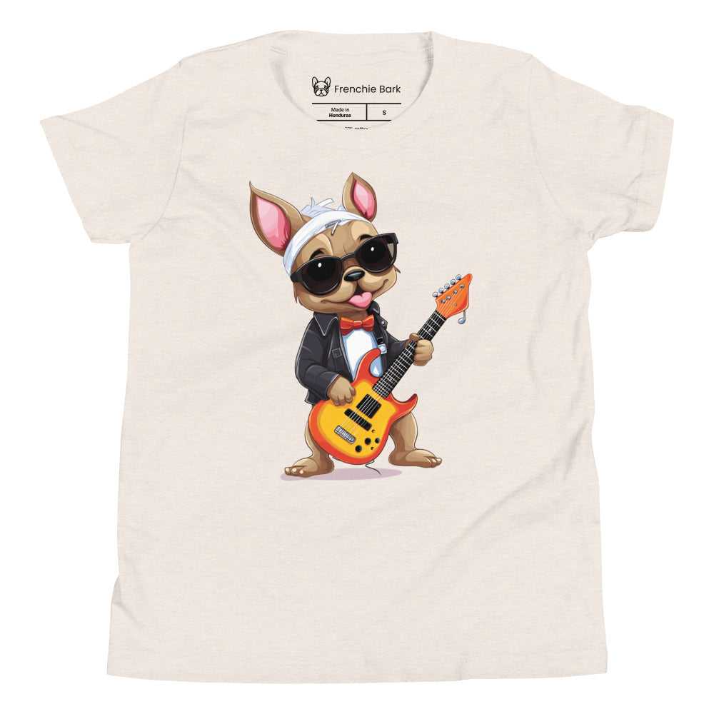Rocker Frenchie Youth Short Sleeve T-Shirt