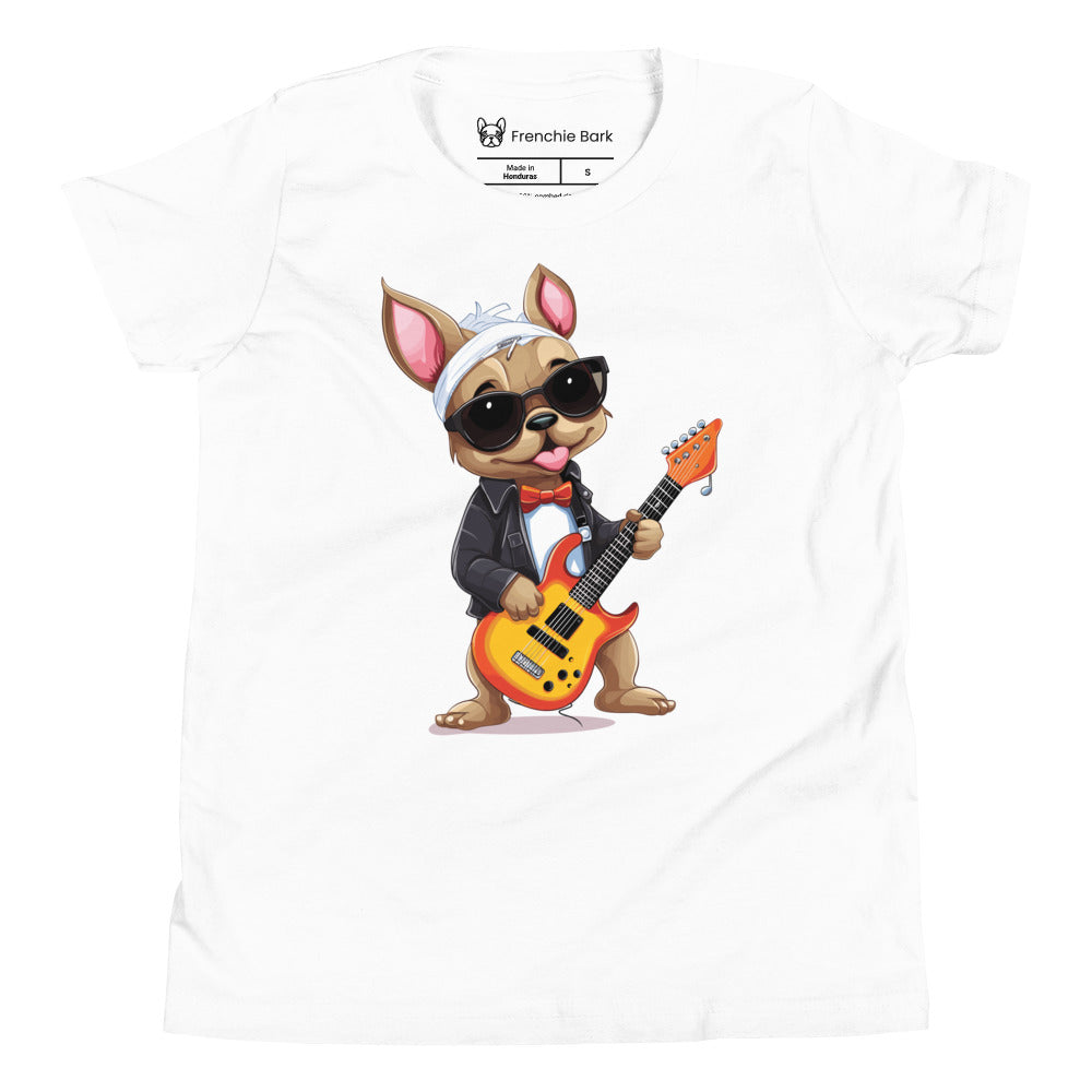 Rocker Frenchie Youth Short Sleeve T-Shirt