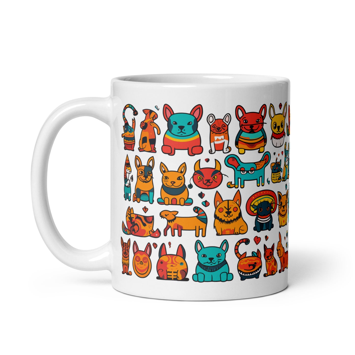 White glossy mug
