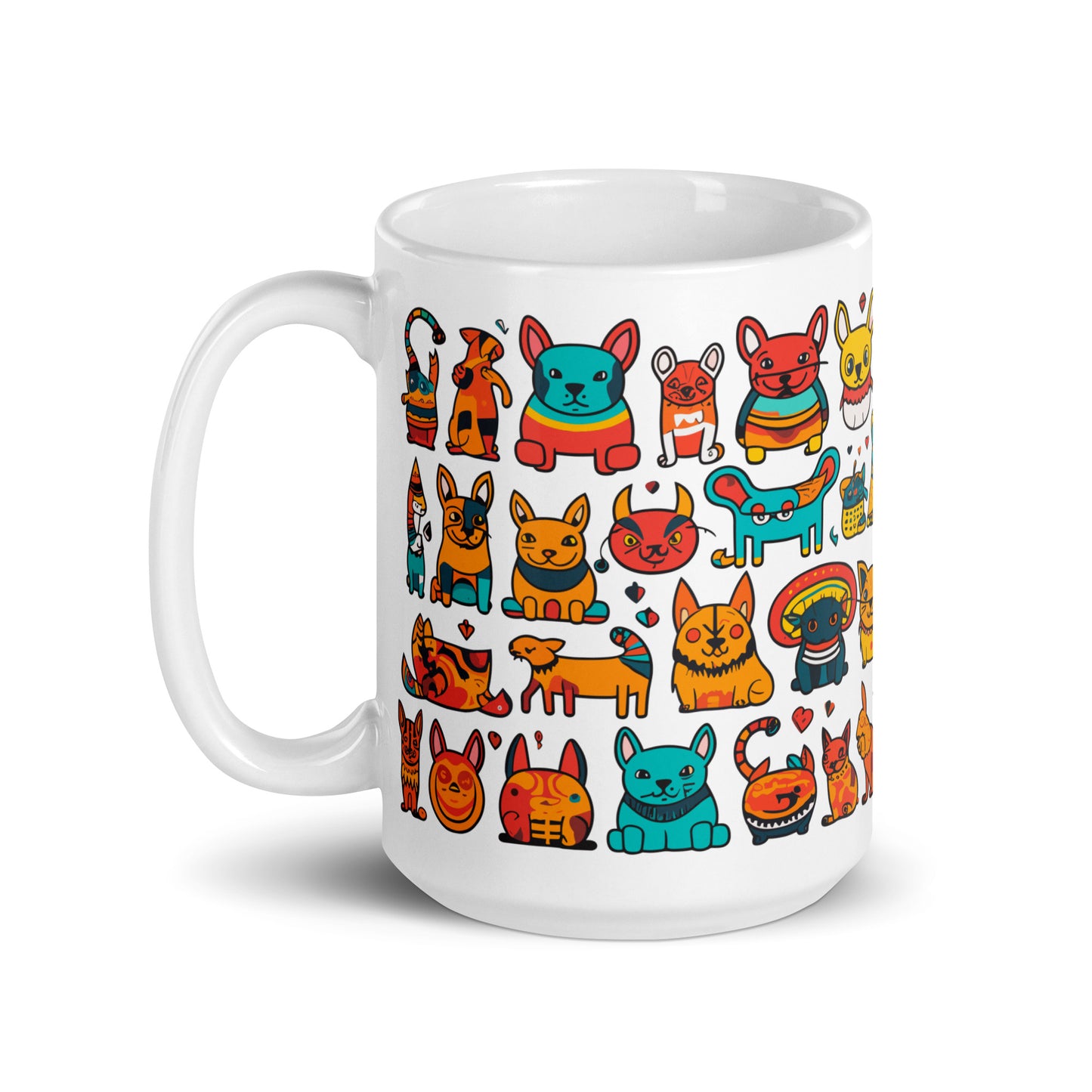 White glossy mug