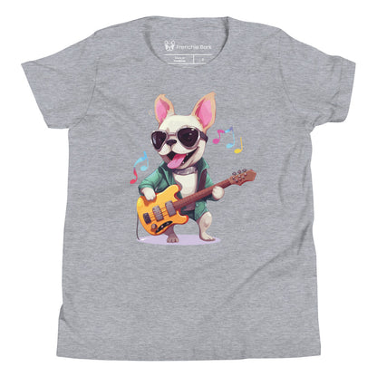 Rocker Frenchie Youth Short Sleeve T-Shirt