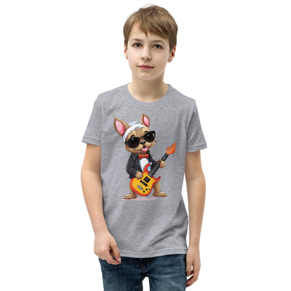 Rocker Frenchie Youth Short Sleeve T-Shirt