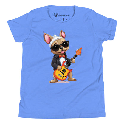 Rocker Frenchie Youth Short Sleeve T-Shirt