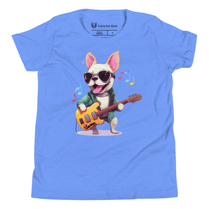 Rocker Frenchie Youth Short Sleeve T-Shirt