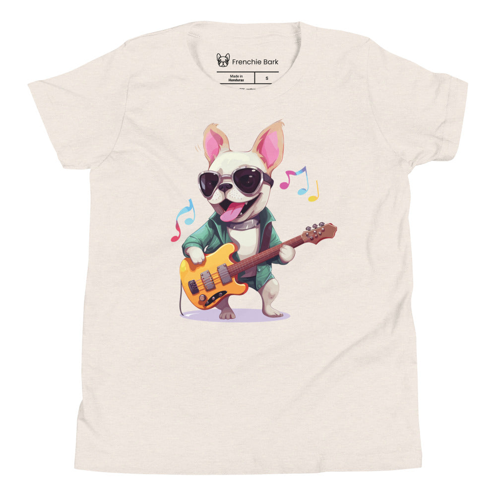 Rocker Frenchie Youth Short Sleeve T-Shirt