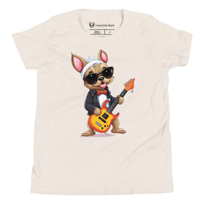 Rocker Frenchie Youth Short Sleeve T-Shirt