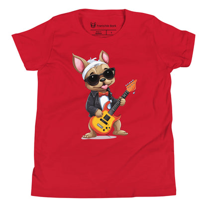 Rocker Frenchie Youth Short Sleeve T-Shirt