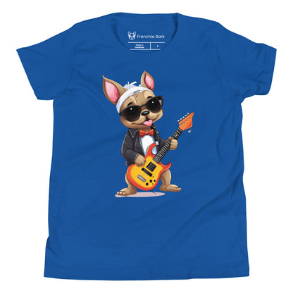 Rocker Frenchie Youth Short Sleeve T-Shirt