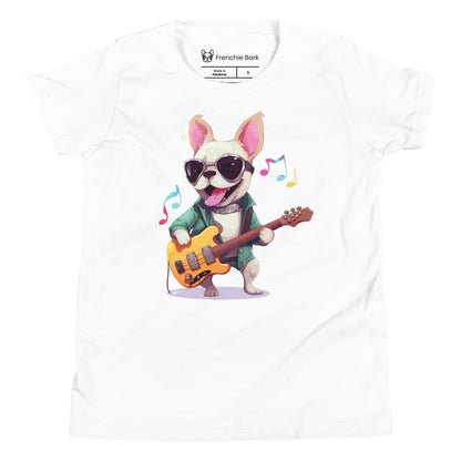 Rocker Frenchie Youth Short Sleeve T-Shirt