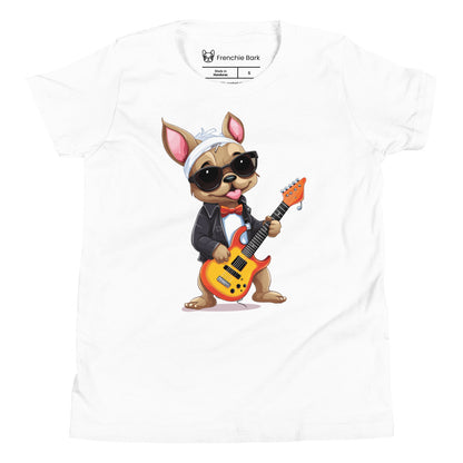 Rocker Frenchie Youth Short Sleeve T-Shirt